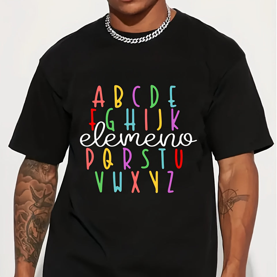 ABC Elemeno Alphabet Teacher Graphic T?Shirt for Women, Cotton Crew Neck Short Sleeve, Preschool Kindergarten Teacher Casual Tee Top