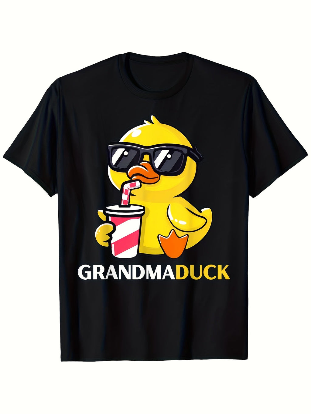 Cool Grandma Duck Sunglasses Drinking Soda Graphic Casual Crewneck T?Shirt Funny Family Gift Top
