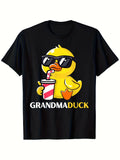 Cool Grandma Duck Sunglasses Drinking Soda Graphic Casual Crewneck T?Shirt Funny Family Gift Top