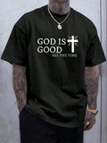 Men's Crew Neck Short Sleeve Letter Print Casual T-Shirt