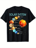 Solar System Planet Graphic T?Shirt, Unisex Space Explorer Science Short?Sleeve Crew Neck Casual Tee For Space Lovers