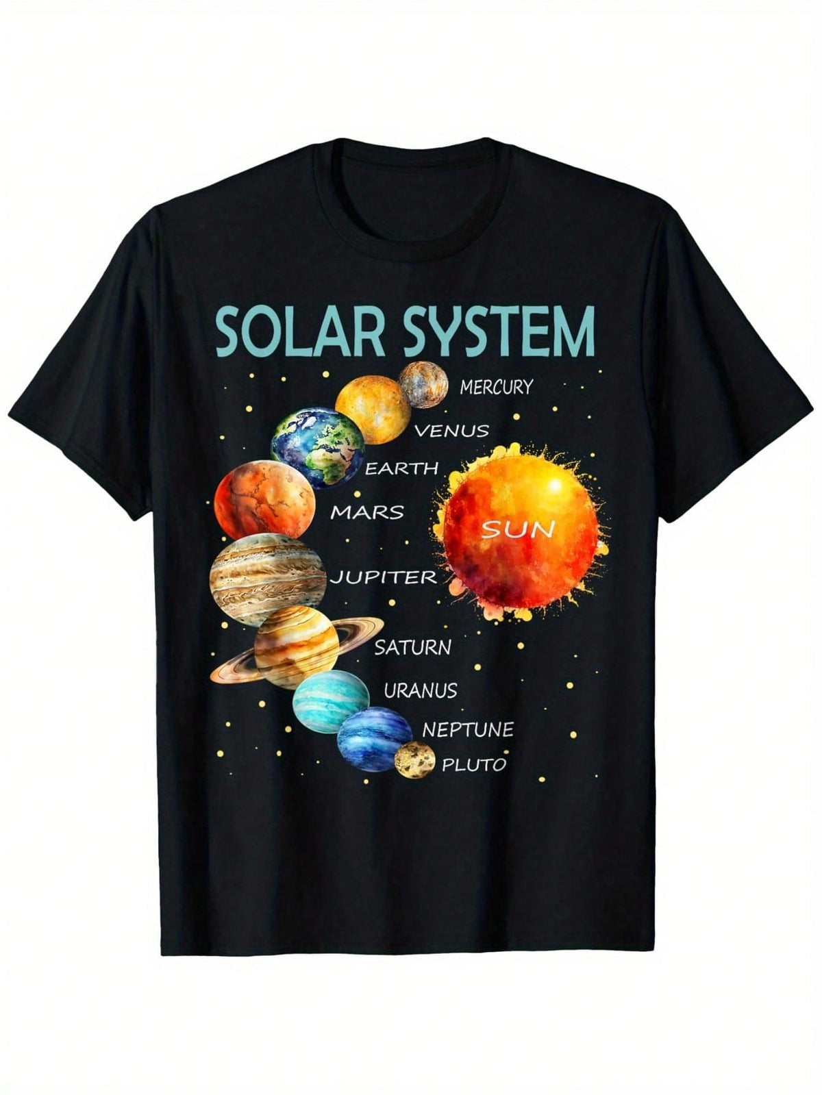 Solar System Planet Graphic T?Shirt, Unisex Space Explorer Science Short?Sleeve Crew Neck Casual Tee For Space Lovers