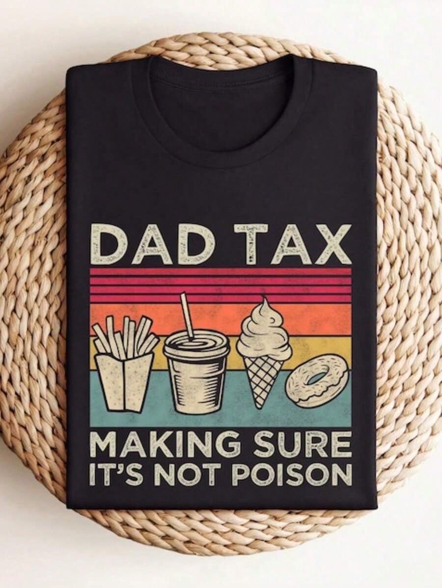 Vintage Dad Tax Tee Funny Food Tester Dad Joke Graphic Shirt