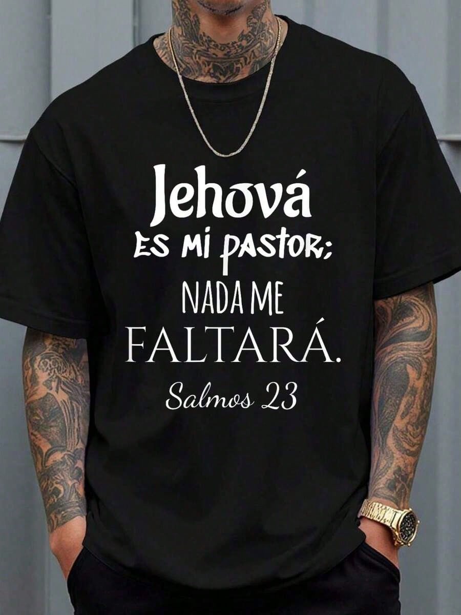 Camisas Cristianas Jehova Mi Pastor Nada Me Faltara-Shirt-Shirt Men Shirts