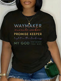 Waymaker Miracle Worker Promise Keeper T-Shirt Women Christian Faith Tee
