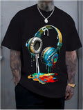 Man' Colorful Headphone Paint Print  TShirt