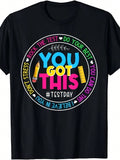 Unisex You Got This Test Day Graphic T?Shirt, Rock The Test Do Your Best School Exam Inspirational Print Crew Neck Short?Sleeve Casual Tee, Teacher Appreciation Gift Top