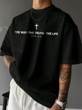 The Way The Truth The Life Unisex Tee, Christian Cross John 14:6 Graphic Casual Short Sleeve T‑Shirt