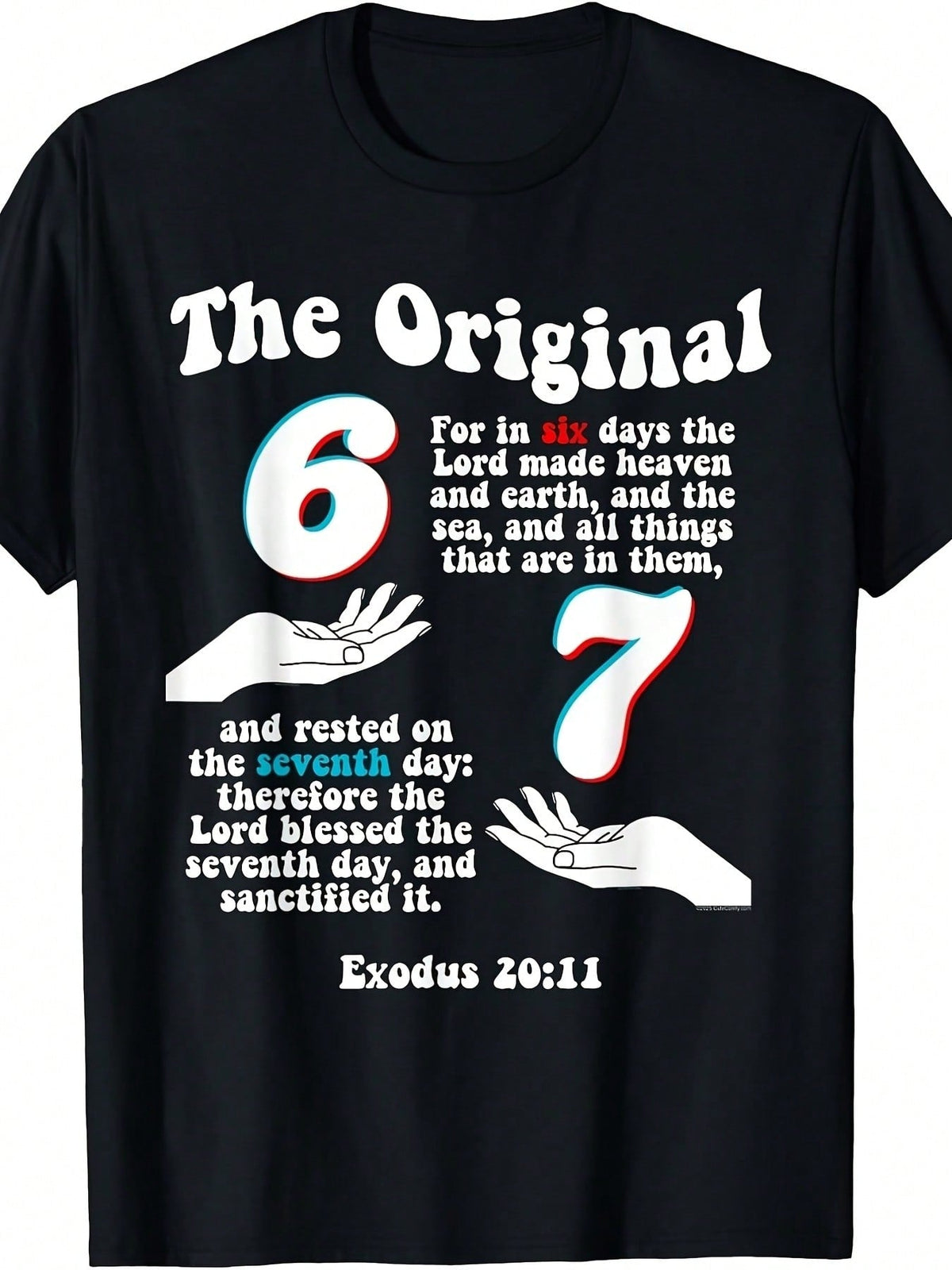 67 Christian Bible Verse Gods Creation Funny-Shirt  A Spring Or Summer Day, Casual WearPattern Print Crew Neck-Shirt