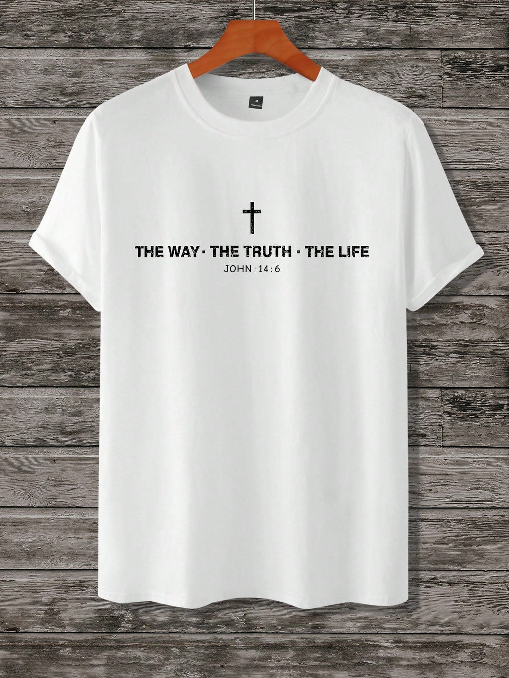 The Way The Truth The Life Unisex Tee, Christian Cross John 14:6 Graphic Casual Short Sleeve T‑Shirt