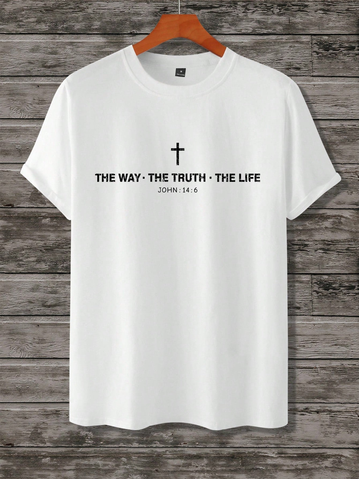The Way The Truth The Life Unisex Tee, Christian Cross John 14:6 Graphic Casual Short Sleeve T‑Shirt