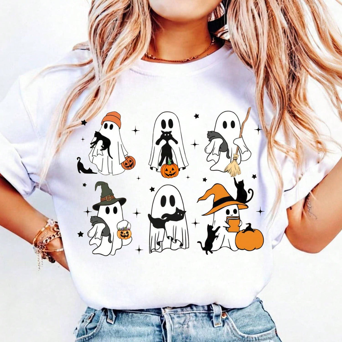 Halloween Cat Ghost Shirt Cute Ghost Shirt Cat Mama Halloween Shirt Black Cat Tee Halloween Ghost Spooky Shirt Halloween Gift