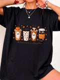 Autumn Leaves And Coffee, With Pumpkin Spices Enhancing The Design, Create A Cute And Unique Coffee Experience.
