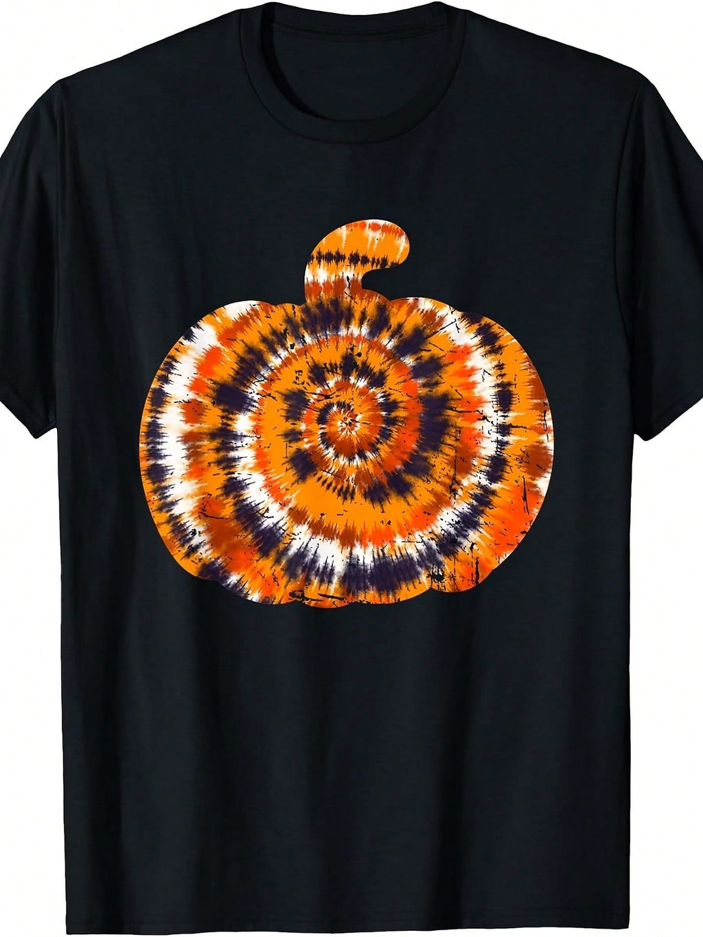 Women's Retro Tie‑Dye Pumpkin Graphic T‑Shirt Halloween Fall Short Sleeve Casual Tee