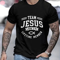 Team Jesus John 3:16 Lifetime Member Christian Fish Graphic T?Shirt, Unisex Crew Neck Short?Sleeve, Cotton Inspirational Religious Casual Tee Top