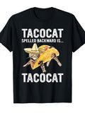 Funny Cat Taco Print TShirt - Taco Kitten/Cat Design, Casual Short Sleeve TShirt for Cat Lovers, Humorous Gift Idea