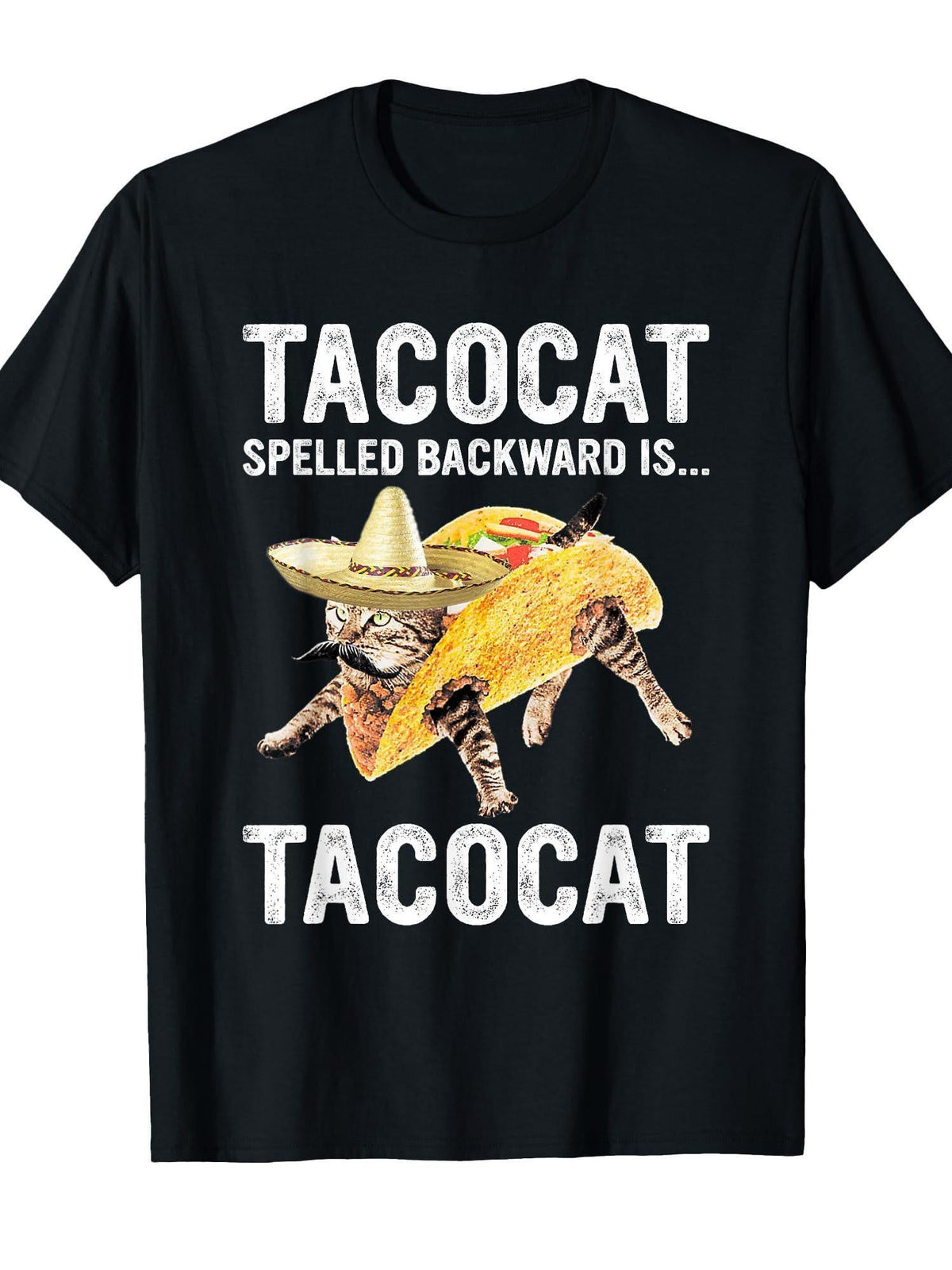 Funny Cat Taco Print TShirt - Taco Kitten/Cat Design, Casual Short Sleeve TShirt for Cat Lovers, Humorous Gift Idea