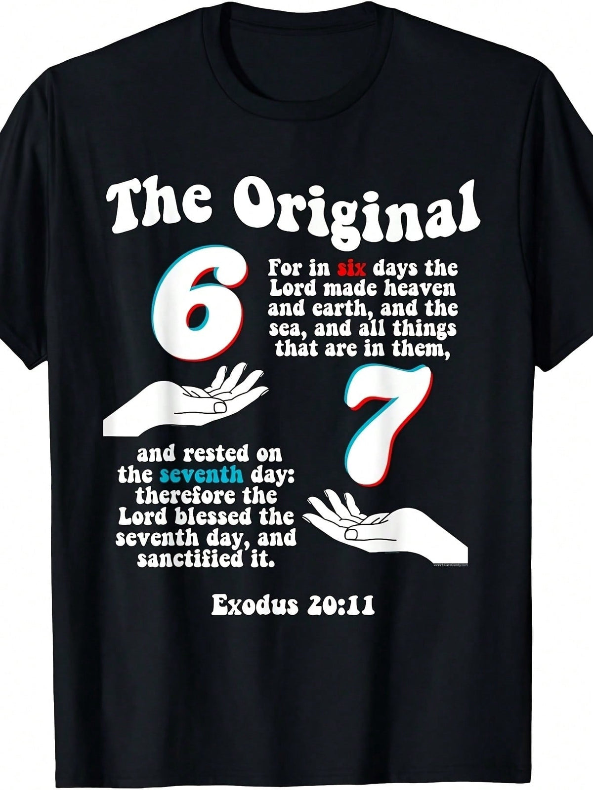 67 Christian Bible Verse Gods Creation Funny-Shirt  A Spring Or Summer Day, Casual WearPattern Print Crew Neck-Shirt