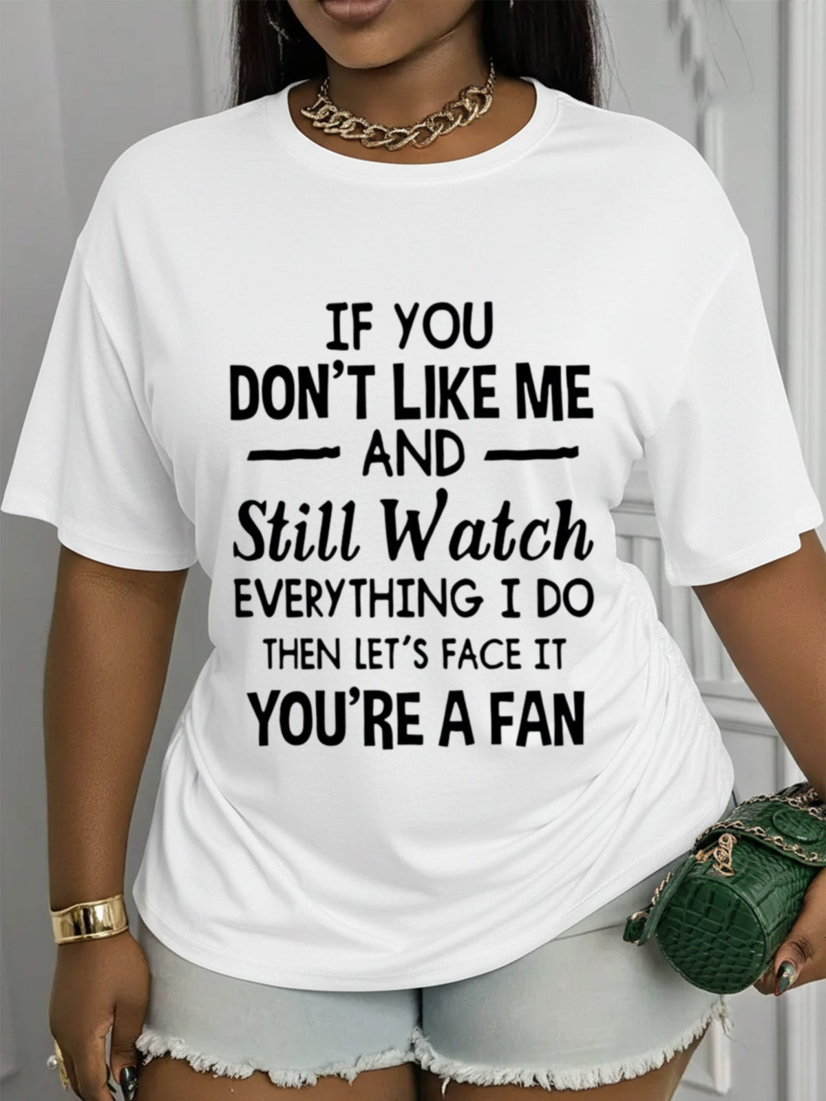Sassy Sarcastic Quote Graphic T?Shirt for Women, If You Don¡¯t Like Me You¡¯re A Fan Casual Crewneck Short Sleeve Tee