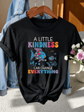 A Little Kindness Can Change Everything T-Shirt Women Cute Fish Graphic Tee