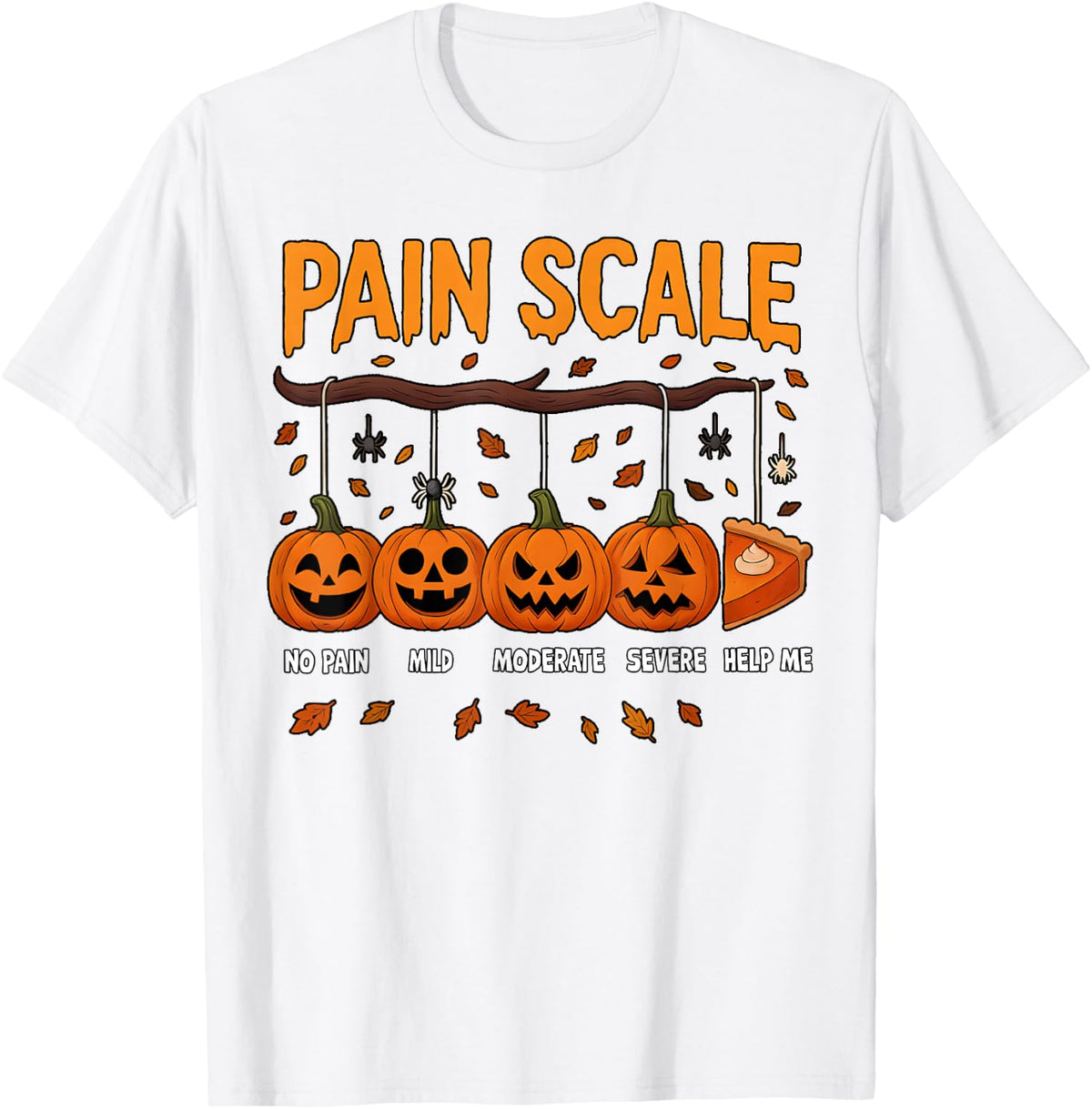 Funny Pain Scale Pumpkin Trauma Nurse Halloween Unisex T-Shirt