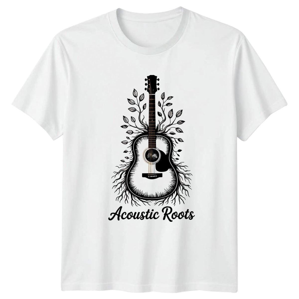 Acoustic Roots T-Shirt Acoustic Guitar Music Gift For Him And Her