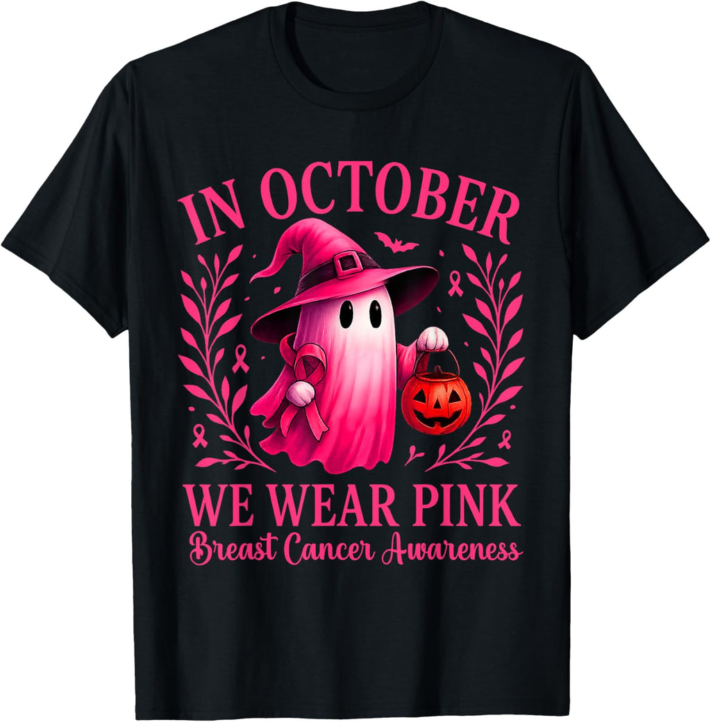 Breast Cancer Halloween in October We Wear Pink Unisex T-Shirt