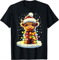 Christmas Xmas Highland Cow Design Funny Cow Unisex T-Shirt