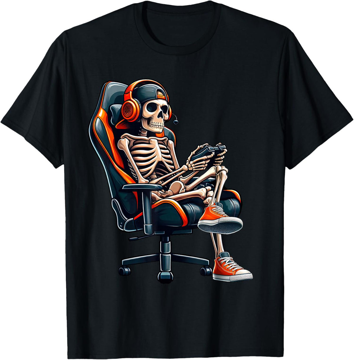 Skeleton Gamer Halloween Video Game Costume for Boys Unisex T-Shirt