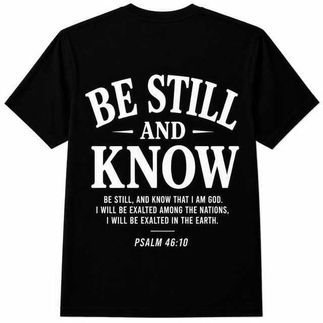 Be Still and Know Psalm 46 10 Bible Verse Christian Faith Gift T Shirt