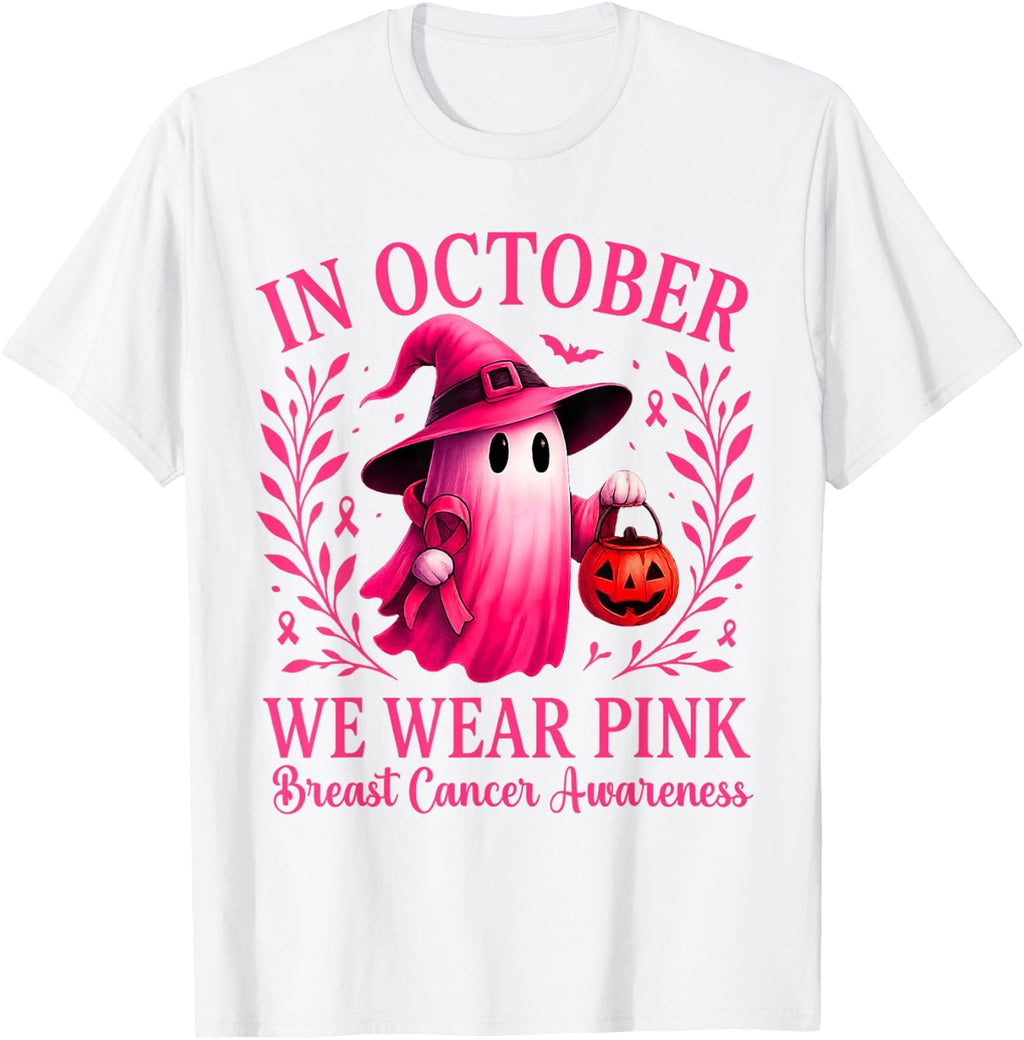 Breast Cancer Halloween in October We Wear Pink Unisex T-Shirt
