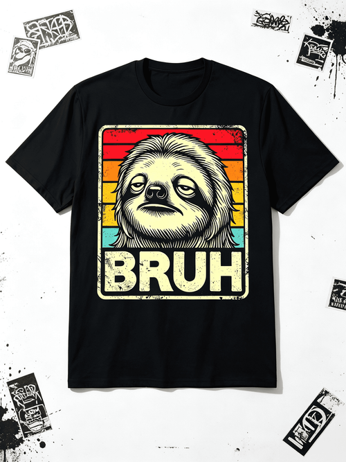 Bruh Meme Shirt Women Men Funny Sloth Lover Sarcastic Humor Gift Top