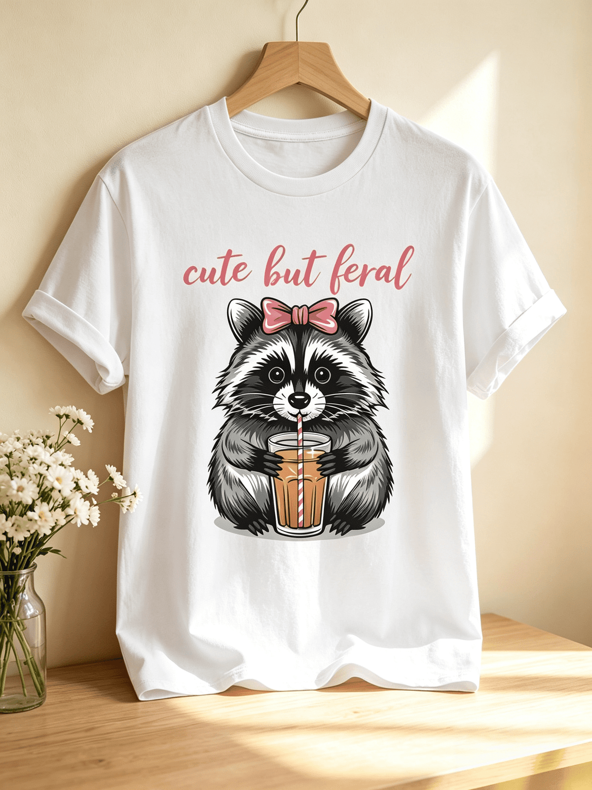 Cute But Feral Shirt Funny Trash Panda Gift Casual Wear