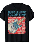 Funny Guitar Lover T?Shirt, Things I Do In My Spare Time Retro Electric Guitar Graphic Tee, Unisex Crew Neck Short?Sleeve Casual T?shirt For Music Fans