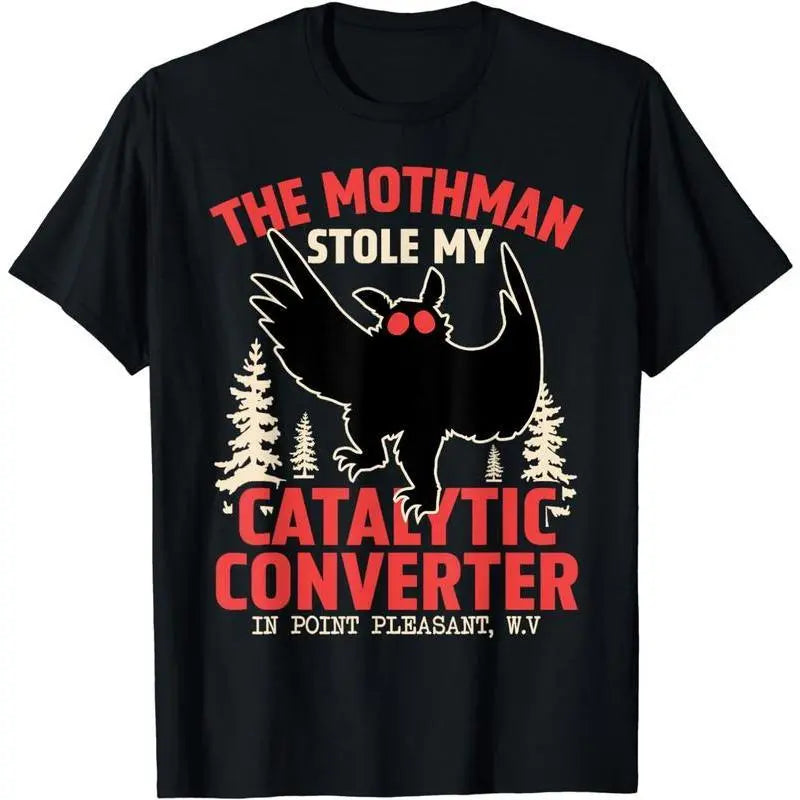 Funny Mothman Cryptid Graphic T?Shirt, Humorous Men Casual Crew Neck Short Sleeve Tee Men Clothing