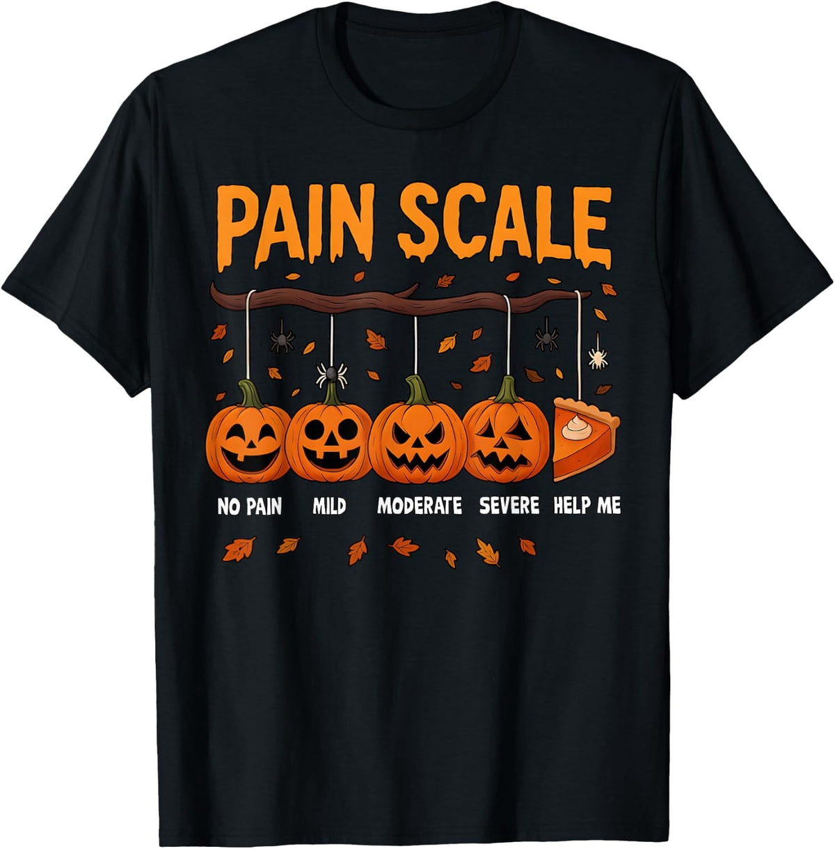 Funny Pain Scale Pumpkin Trauma Nurse Halloween Unisex T-Shirt