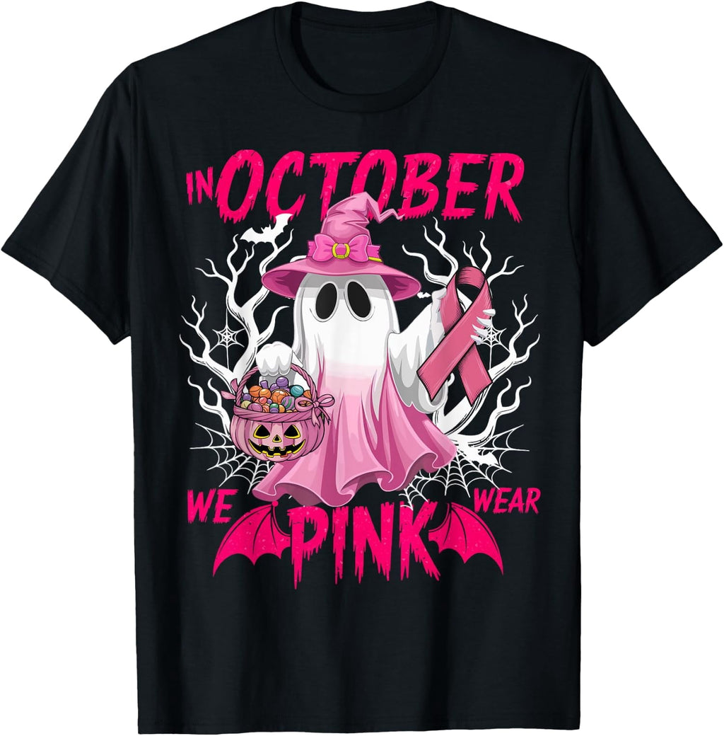 In October We Wear Pink Cancer Awareness Theme Unisex T-Shirt