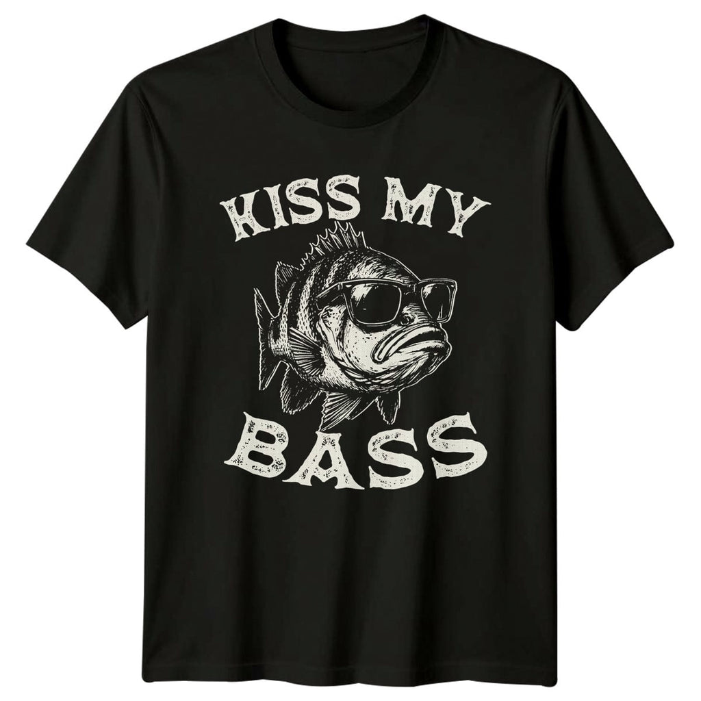 Kiss My Bass T-Shirt Bass Fishing Fishing Birthday Gift For Him And Her