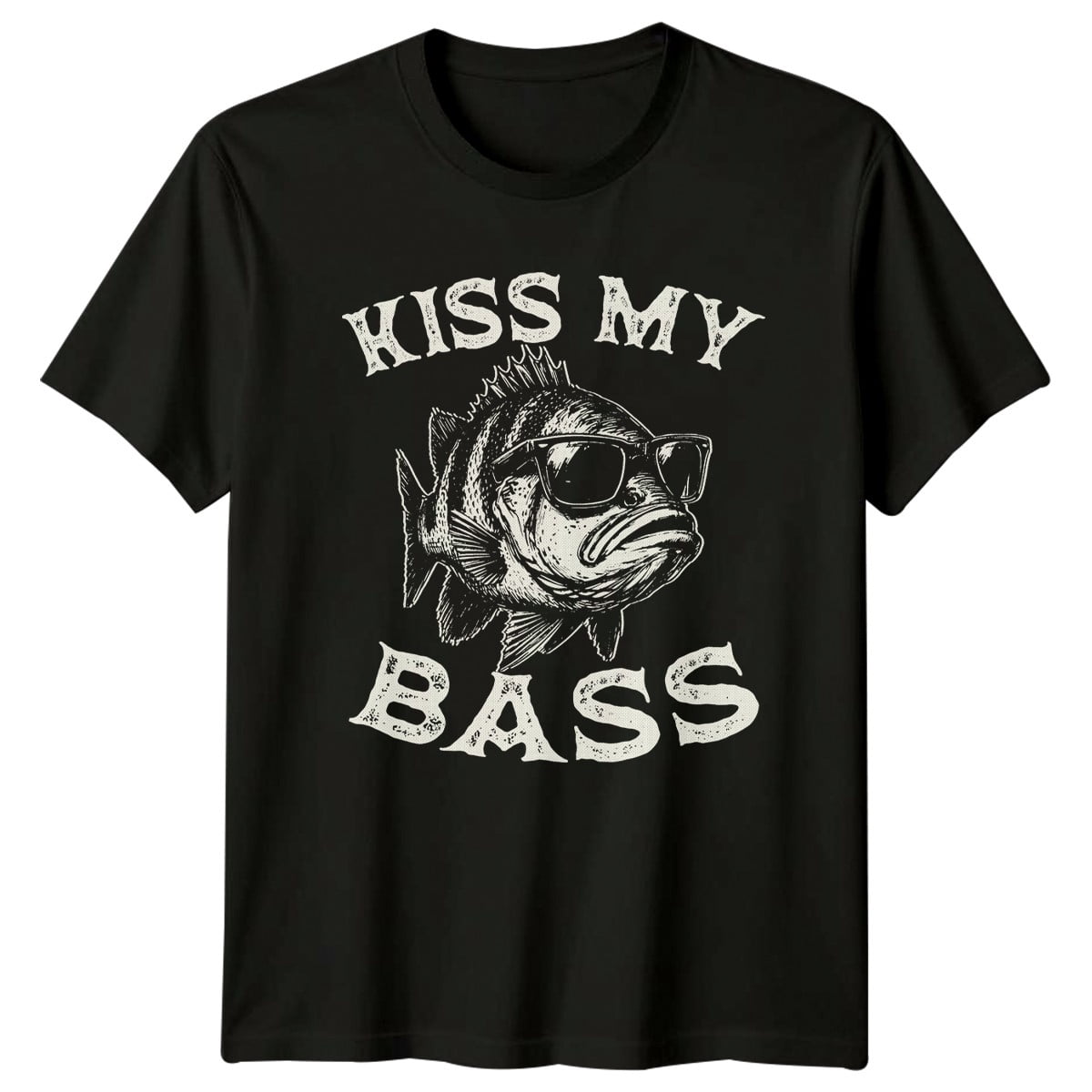 Kiss My Bass T-Shirt Bass Fishing Fishing Birthday Gift For Him And Her