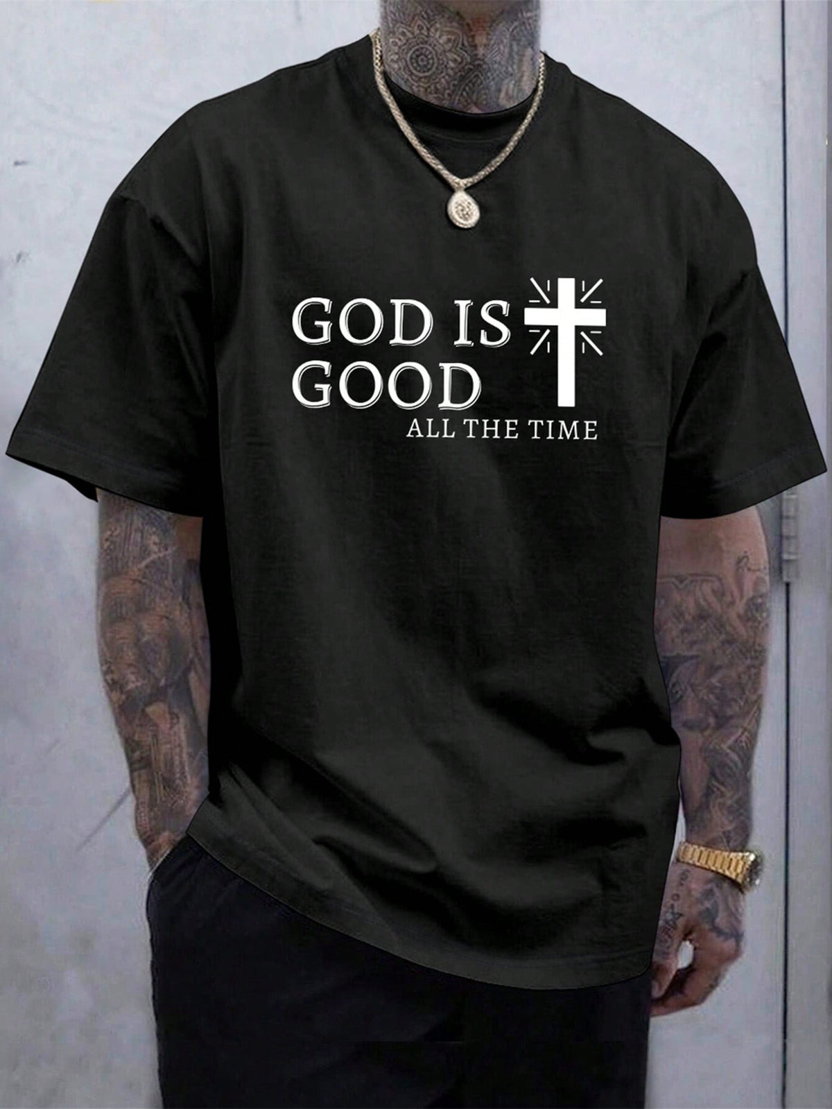 Men's Crew Neck Short Sleeve Letter Print Casual T-Shirt