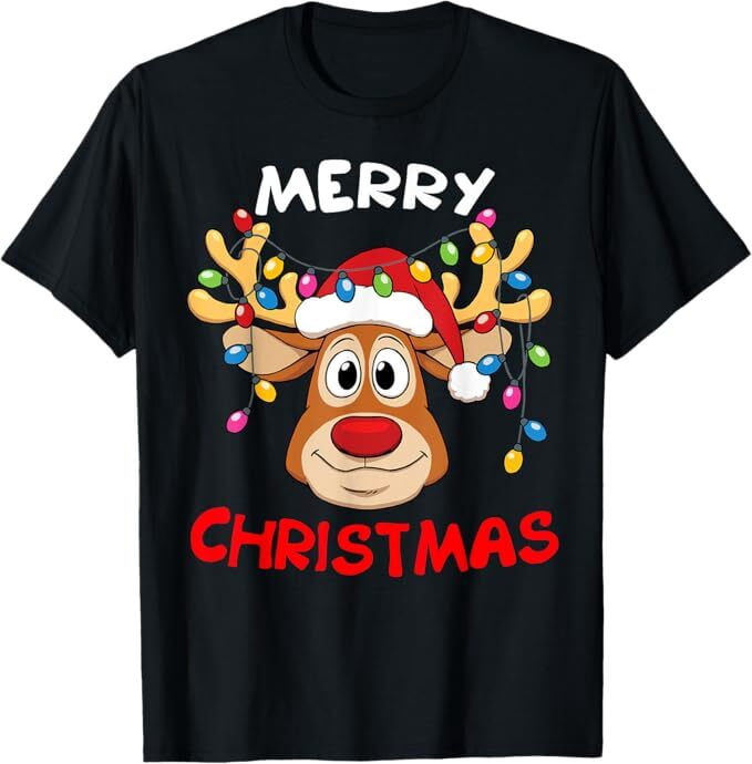 Merry Christmas Reindeer Xmas Family Men Women T-Shirt