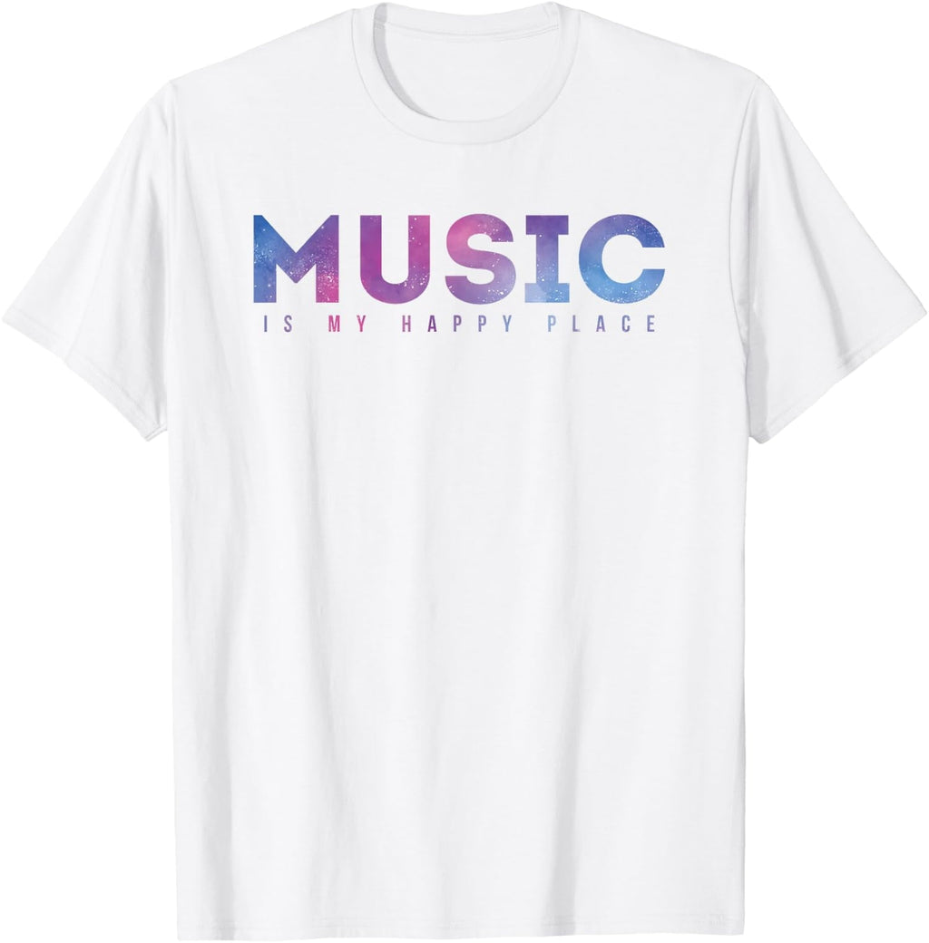 Music is My Happy Place Cute Cool Design Music Lover Unisex T-Shirt