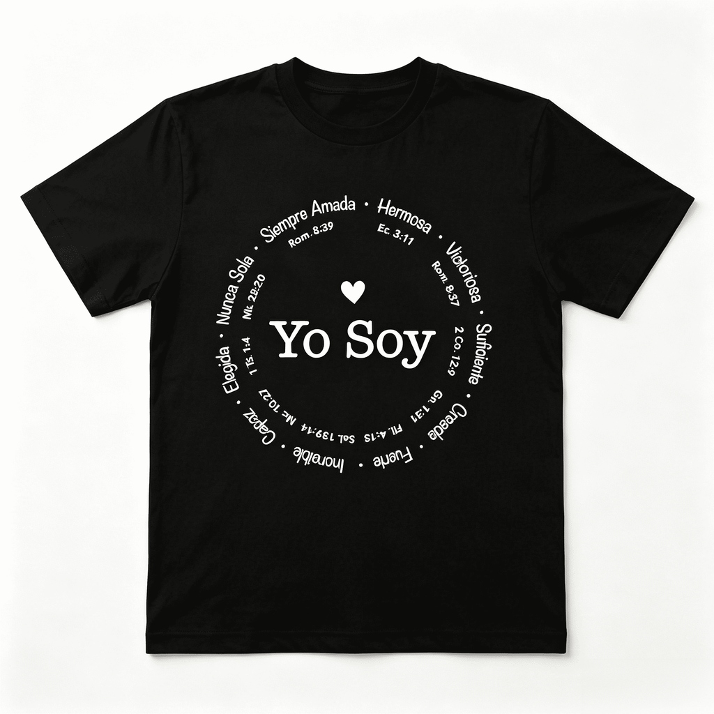 Oversized "YO SOY" T-Shirt For Women - Loose Fit Biblical Verse Design In Spanish, Inspirational Affirmations,Round Neck, Short Sleeve