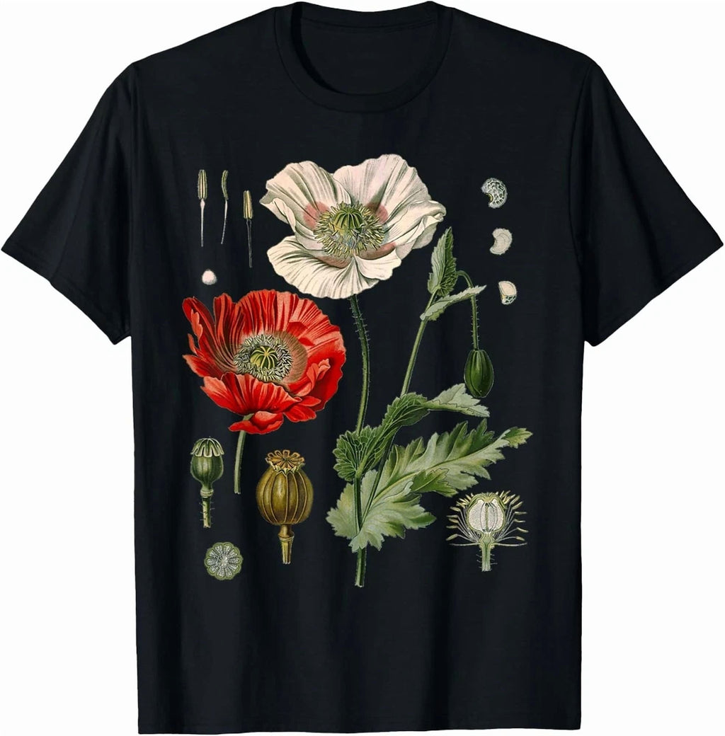 Red Poppy Botanical Poppies Red Poppy T-Shirt
