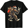 Santa Bigfoot Christmas Lights Funny Sasquatch Xmas Unisex T-Shirt