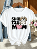 Shih Tzu Mom Tee Women Funny Cute Pet Owner Unisex T-Shirt