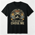 The Cat Dad Life Chose Me Shirt Funny Pet Owner Retro  T-Shirt