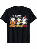 Penguin Christmas Halloween Costume Happy Hallothanksmas T-Shirt Summer Comforta