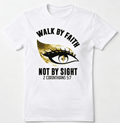 Walk By Faith Not By Sight Women's Christian Faith T-shirt Crew Neck Short Sleeve Tees Casual Women Clothing