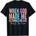 When God Made Me He Grinned And Said This'll Be Fun Graphic T?Shirt, Men Funny Sarcastic Faith?Inspired Distressed Short?Sleeve Tee Men Clothing